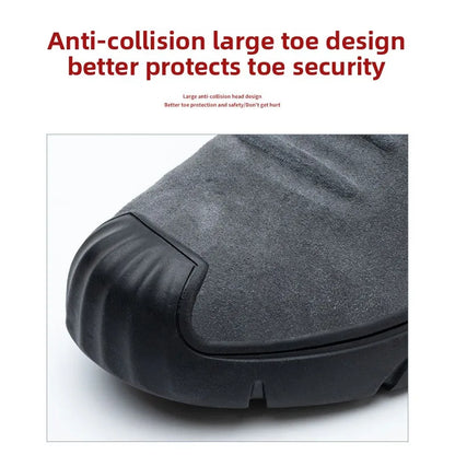 Labor protection shoes with steel toe caps, anti smashing and anti stabbing welding shoes, anti slip and wear-resistant shoes