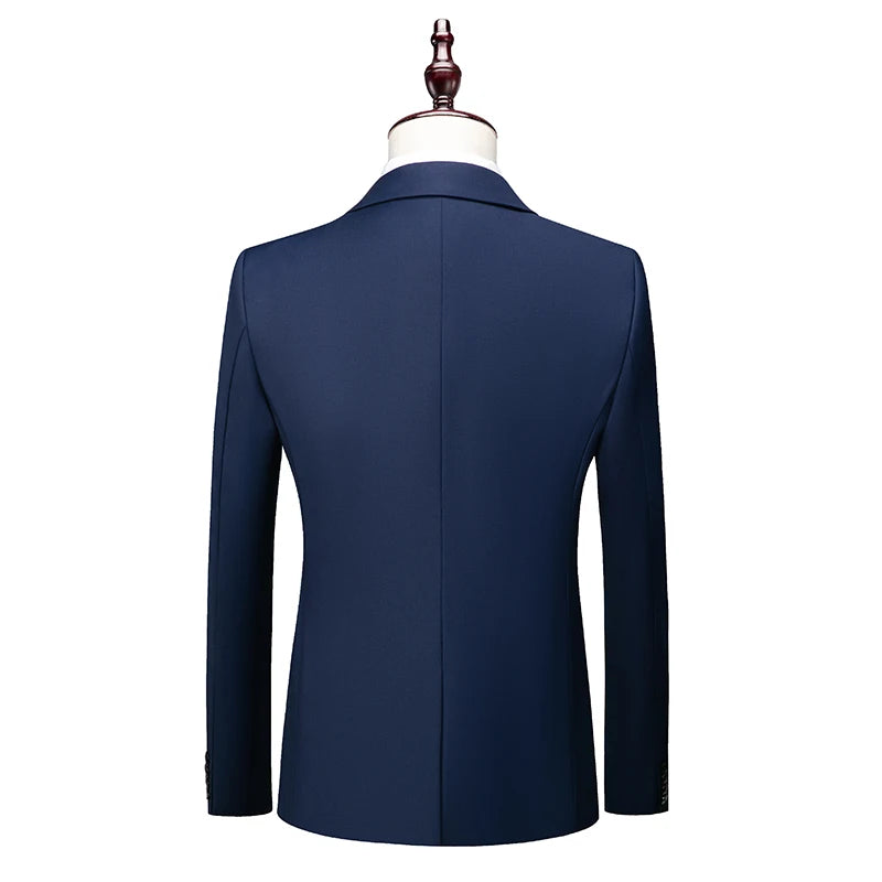 2026 New Suit (Blazer+ Vest + Pants) Men's Gentleman Fashion Slim Work Solid Color Plus Size Fair Dress Wedding Best Man Suit
