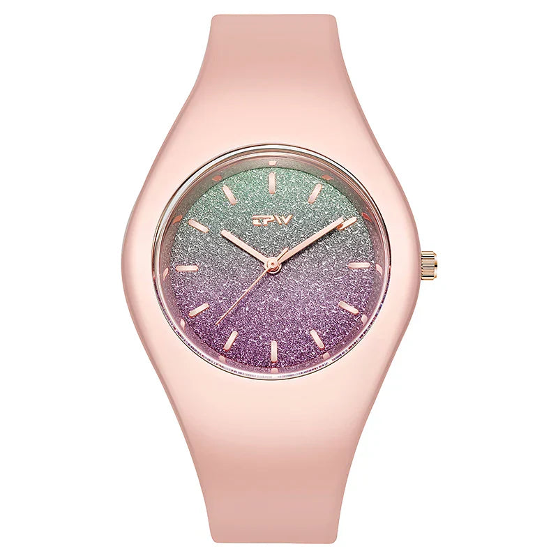 Full Size 40mm Quartz Watch For Women Rubber Strap Skin Friendly Silicone watch