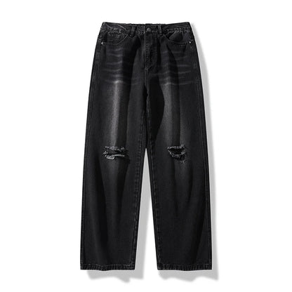 Men's American Style Loose Straight Leg Jeans Vintage Spring Summer New Arrival Drapey Trendy Wide Leg Long Pants