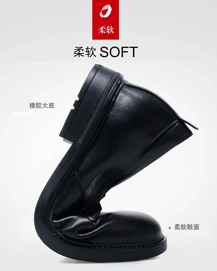 Height Increasing Shoes for Men 6cm 8cm Invisible Elevator Leather Casual Shoes Leathe Zapatillas De Hombre Large-sized Shoes