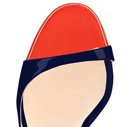 New black patent leather and red lining 12cm sexy fish mouth shoes, shallow mouth super high heels, plus size shoes 33-46