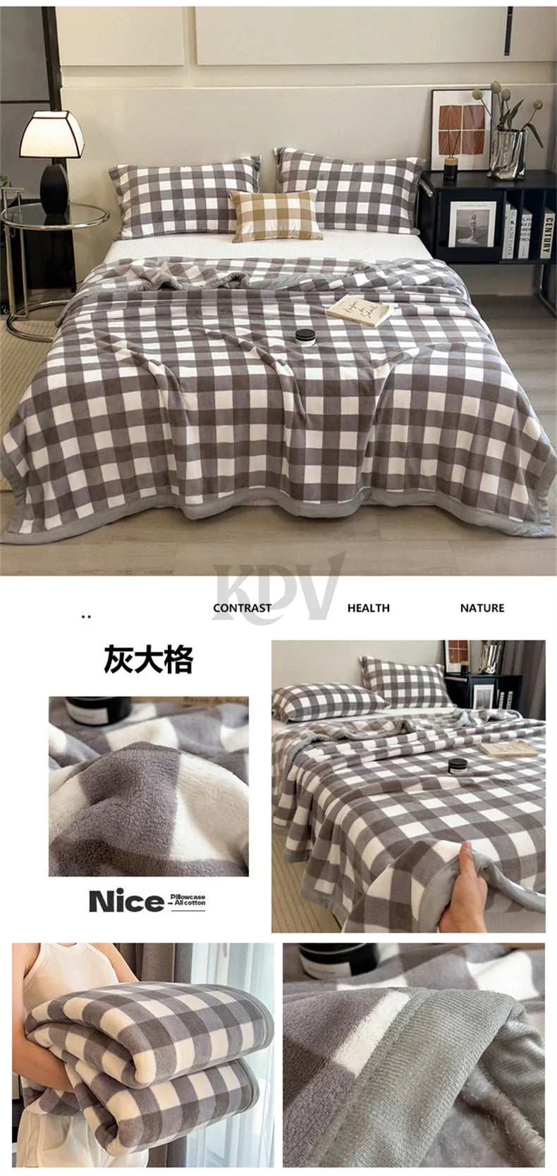 Double Layer Solid Color Milk Velvet Blanket Autumn Winter Thicken Warm Plush Blanket for Bed Sofa Single Double Thick Bed Sheet