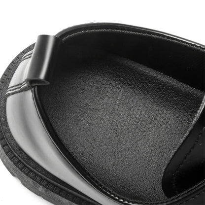 Thick Sole Formal Black Men Leather Shoes Luxury Brand Designer Platform Casual Shoes Wedding Dress Oxfords Shoes Men Work Shoes