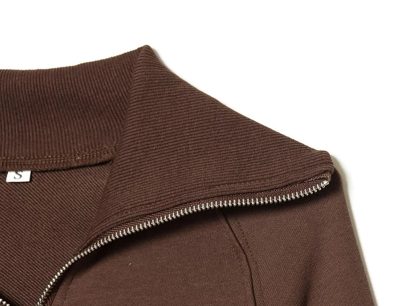 Women's Suits Flare Pants Sets 2 Piece Set Fleece Elastic Waist Trouser Suit Cropped Sweatshirts Jacket Two-Piece Set