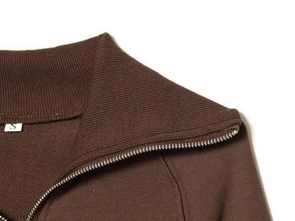 Women's Suits Flare Pants Sets 2 Piece Set Fleece Elastic Waist Trouser Suit Cropped Sweatshirts Jacket Two-Piece Set