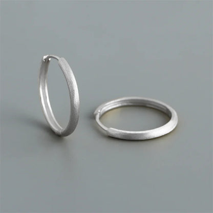 925 Sterling Silver Minimalist Matte Gothic Unisex Huggies Ear Hoop Earrings for Women Men Piercing Ear Buckle Jewelry