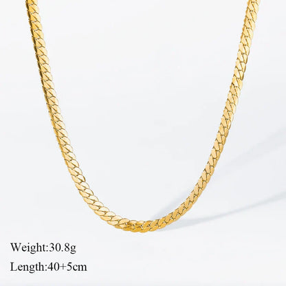 316L Stainless Steel Metal Chain Necklace For Women Fashion 18K Gold Plated Neck Chain Waterproof Jewelry Lady Gift