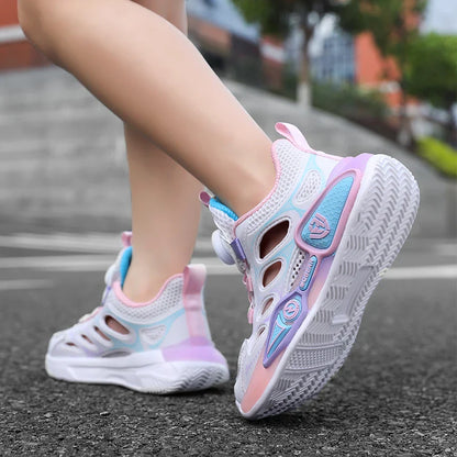 Children Sports Shoes Summer New Hollow Mesh Breathable Fashion Flat Bottom Anti Slip Student Daily Wear Comfort Casual Shoes