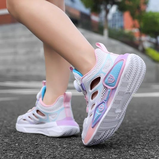 Children Sports Shoes Summer New Hollow Mesh Breathable Fashion Flat Bottom Anti Slip Student Daily Wear Comfort Casual Shoes