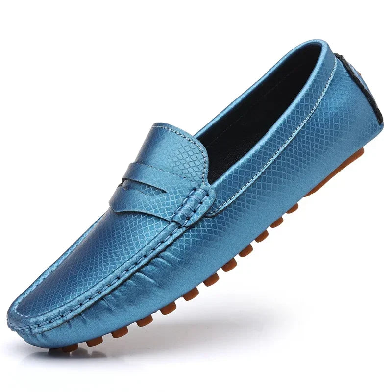Fashion Men Leather Casual Shoes Soft Lightweight Breathable Slip-on Mens Driving Shoes Comfortable Loafers Moccasins