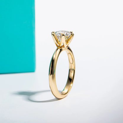 Gold Plated 2ct 3ct D Color Moissanite Engagement Solitaire Rings For Women With Cer Customs Jewelry Wholesale