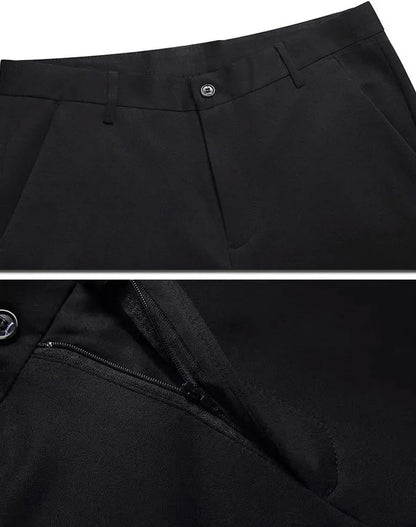 Spring Autumn Men's Smart Casual Pants Black Navy Blue Suit Pants Office Male Trousers Big Size Elegant Sports Straight Pants