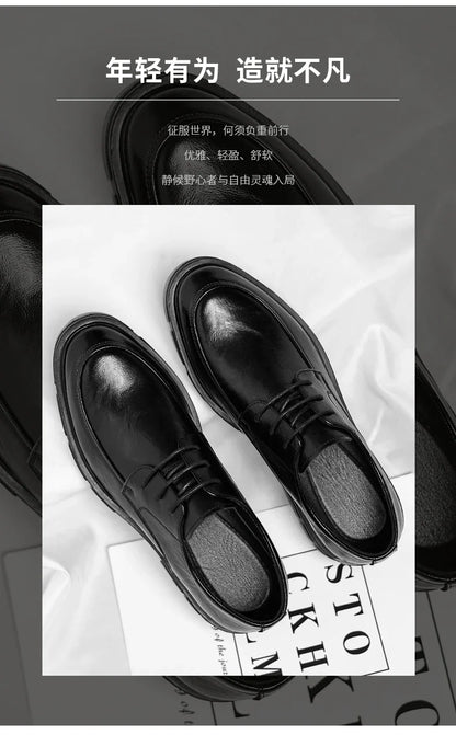 Men Dress Elevator Shoes Platform Breathable Lift Casual Business Luxury Genuine Leather Heightening Shoes5/8/10CM Taller Male