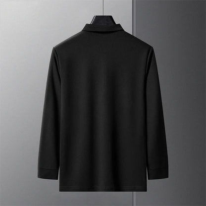 New Best-selling Spring and Autumn Men's Trendy Fashion Lapel Embroidered Long Sleeved Top Polo Shirt Sweatshirt T-shirt