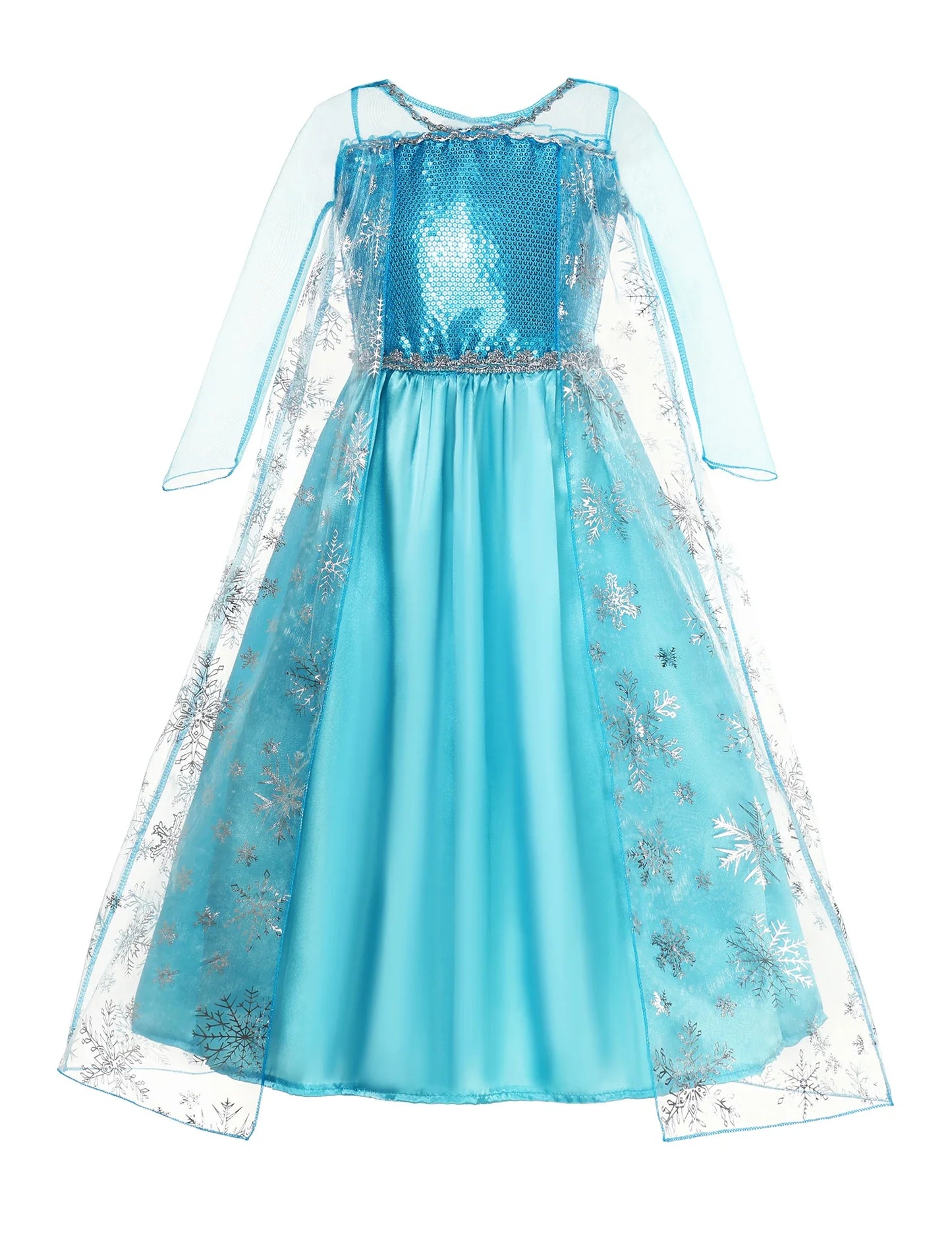 2-10Y Kids Prium Cosplay Elsa Anna Costume Dress 2025 Winter Long Mesh Princess DressGirl Christma Carnival Clothes Ball Gown