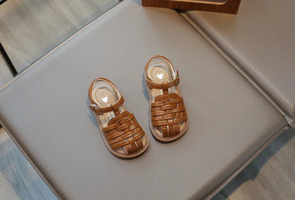 Kids Sandals 2026 Summer Sandals for Boy Fashion Children Cut-Outs Beach Shoes Braided Style Causal Walking Flat Sandals