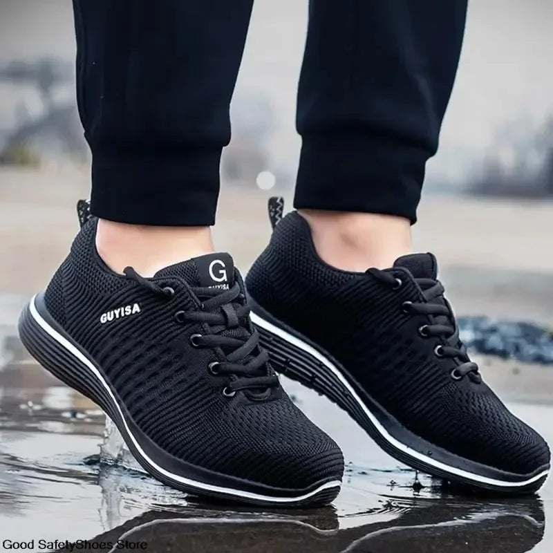Steel Toe Safety Shoes  Anti Smashing Lightweight Work Sports Shoes  Indestructible Breathable Work Safety Shoes  Men's Comfort