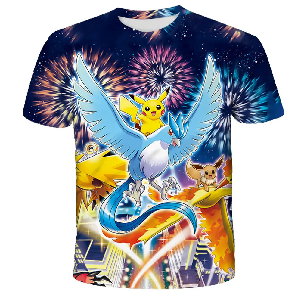 Anime Chilren's T-shirts Kids 3D T-shirts Boy's Clothing Boys Girls Short-sleeved Travel Parent-child Clothing