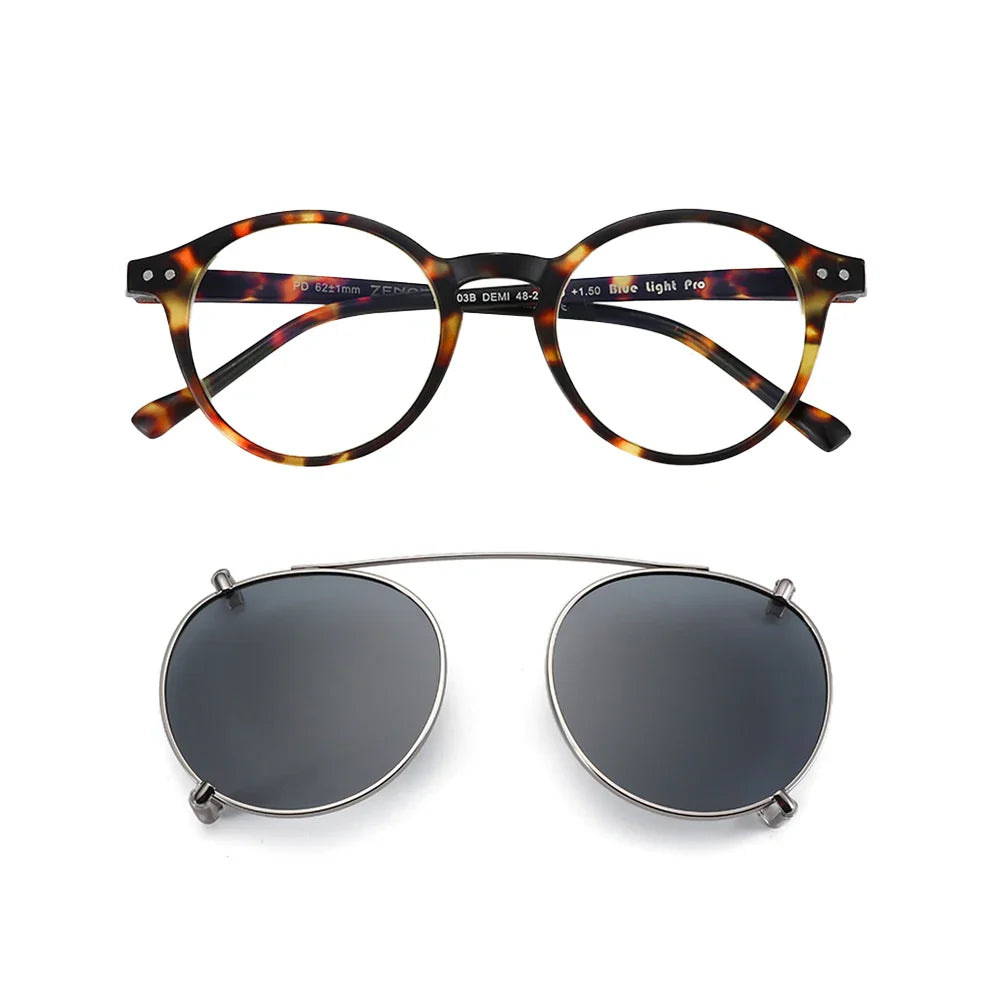 Steampunk Style Glasses (Anti Blue Light Blocking Eyewear) + Clip Lenses