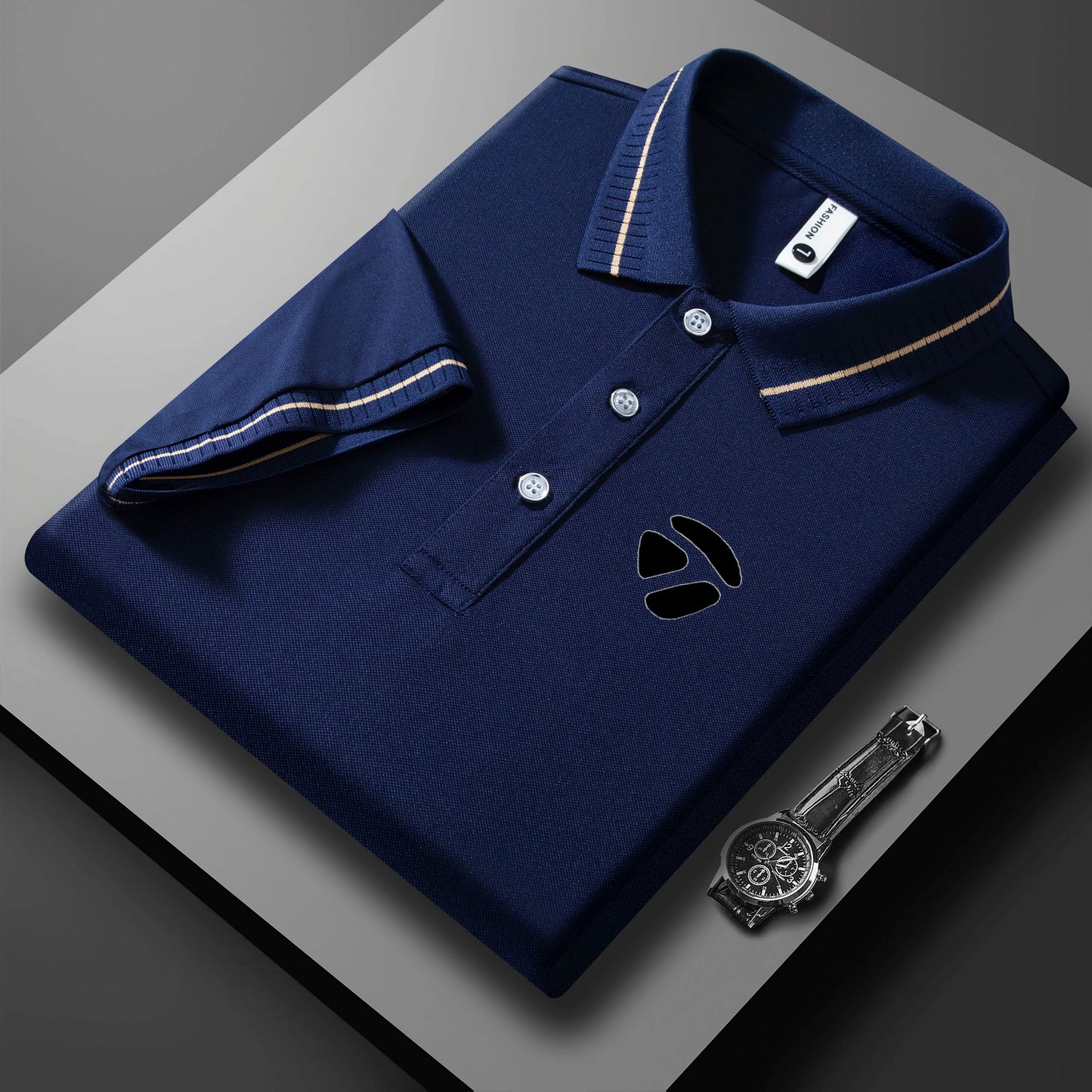 2026 New Men's Polo Collar T-shirt Short Sleeved Casual Sweat Absorbing Breathable T-shirt Men's Top