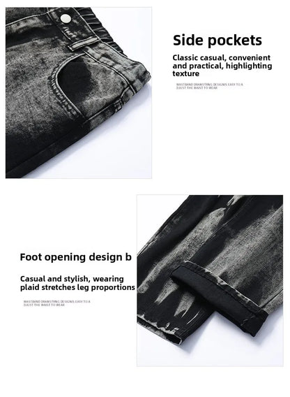 Autumn Men's Baggy Wide Leg Men's Jeans High Street Style Dyed Denim Casual Straight Neutral Wind Baggy Jeans Fashion Versatile
