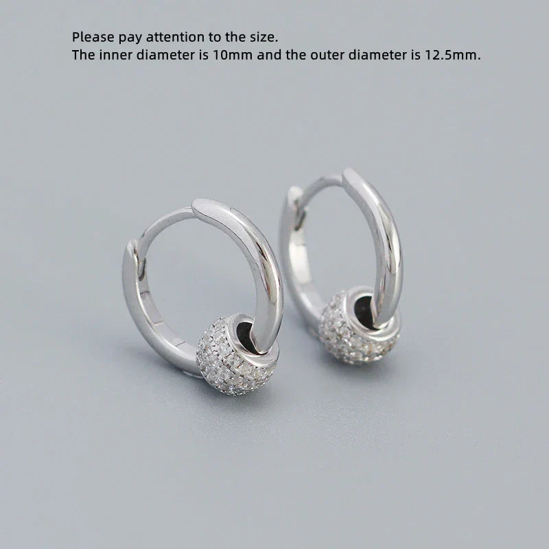 925 Sterling Silver Earring Zircon Sun Flower Ear Ring Geometric Style Water Drop Ear Bone Cute Temperament Woman Girl Ear Jewel