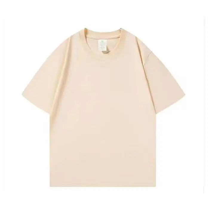 Summer 100% Cotton Oversized T shirts for Women Men Brown Casual Female Korean Streetwear Tees Unisex Basic Solid Young Cool Top
