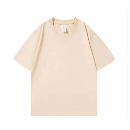 Summer 100% Cotton Oversized T shirts for Women Men Brown Casual Female Korean Streetwear Tees Unisex Basic Solid Young Cool Top