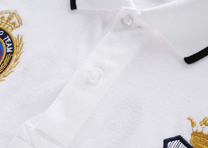 Men's polo shirt England Great Britain Royal casual sports party cotton embroidery luxury contrast color original design