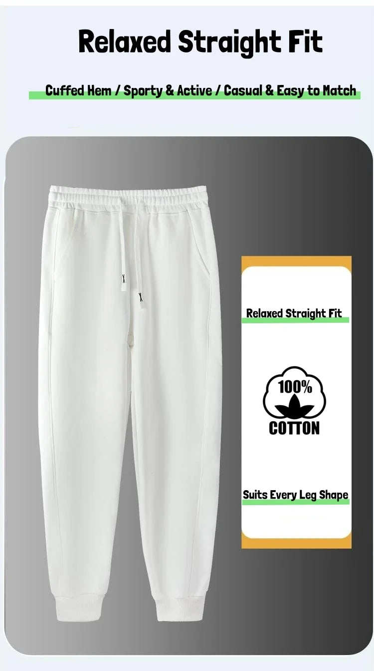 2026 Men Spring Autumn high quality Cotton Sweatpants Casual Drawstring Pockets Trousers Oversize Sweatpants Joggers For Unisex