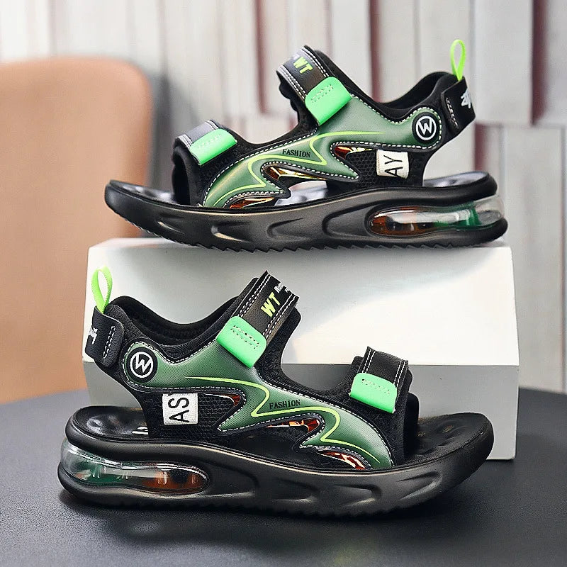Summer Kids Sport Sandals Breathable Open-Toe Non-slip Casual Sandals for Boys Outdoor Activities