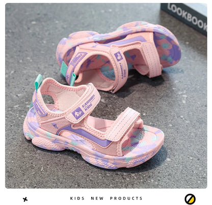 2025 Summer Boys Soft Sandals Fashion Children Shoes Autumn Light Cartoon Sandalias Flat Beach 4-12 Years Old Kids Shoes 12yrs
