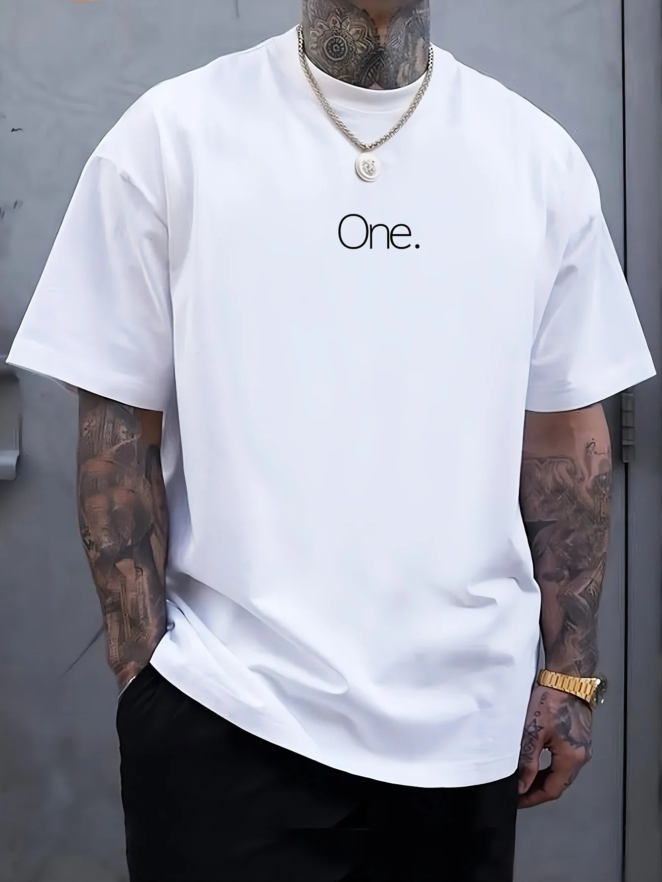 Men's Casual Short-sleeved T-shirt with Geometric Patterns Suitable Summer 100% Cotton Breathable Suitable Outdoor Daily Wear