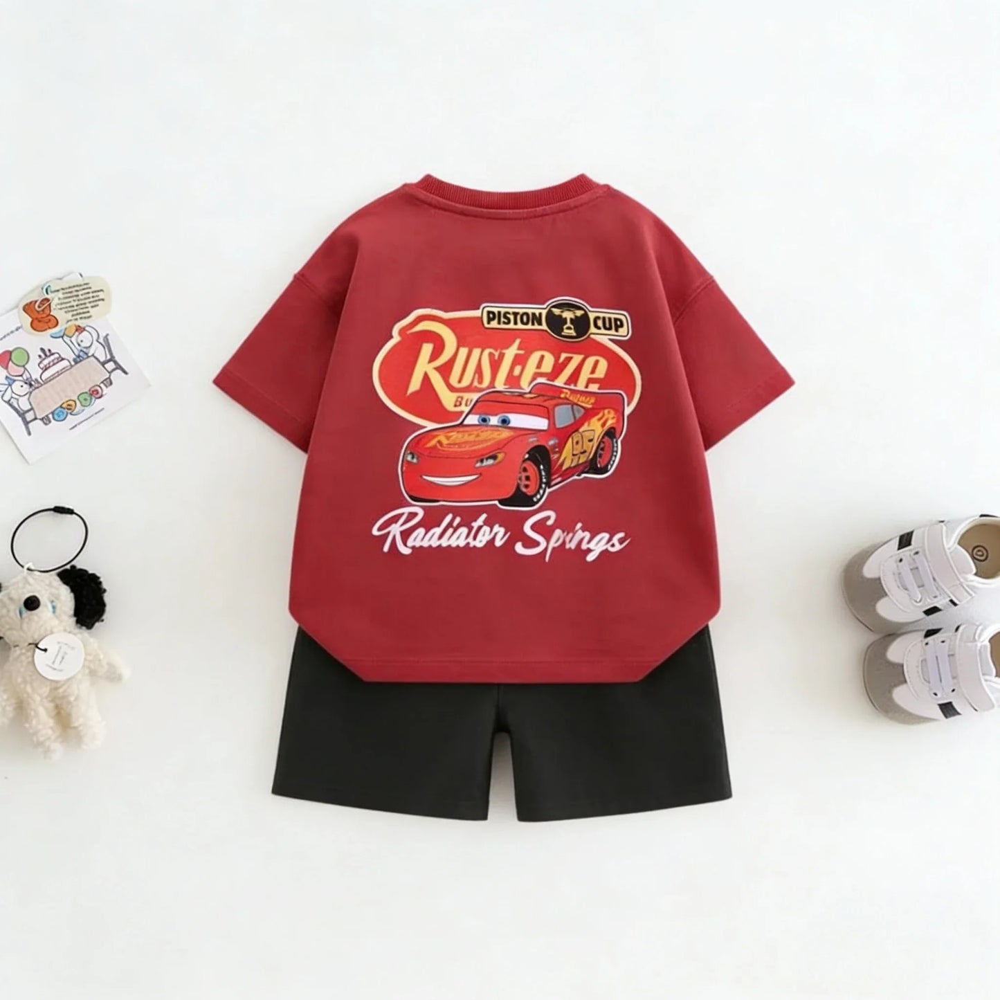 2piece/set For Boy Clothing Summer Cotton Cartoon Car Tshirt + Shorts Children's Wear Outfits Kids Costume Leisure Tracksuits