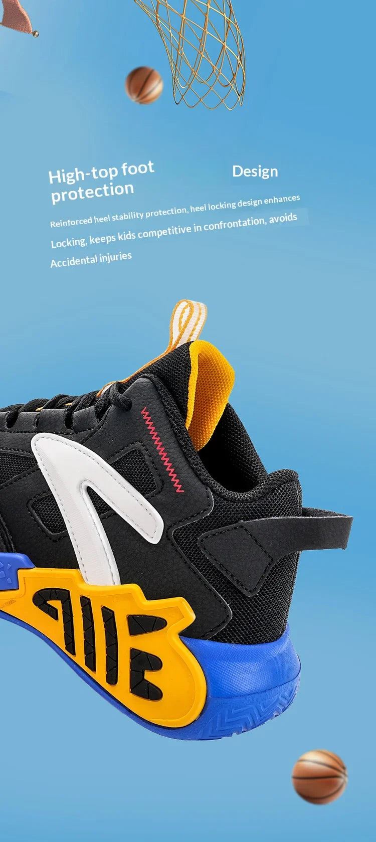 A pair of children's four-season mesh high-top basketball shoes, wear-resistant basketball shoes, sizes 33-40，HL-999