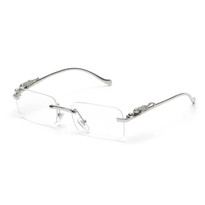 rimless sunglasses UV400 fashion square metal glasses for men women designer man's brand sun glasses shades for outdoor