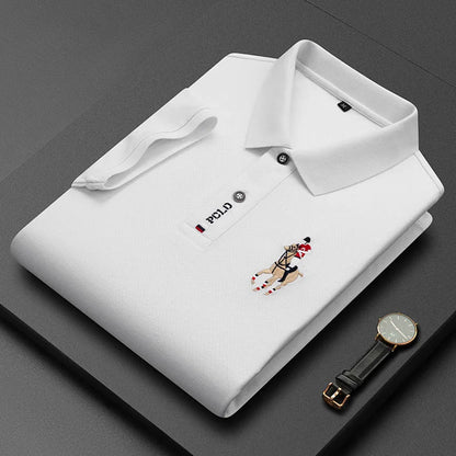 Paul Brand Genuine T-shirt Men's Short Sleeved Polo Shirt Summer High-end Embroidery Lapel T-shirt Trend