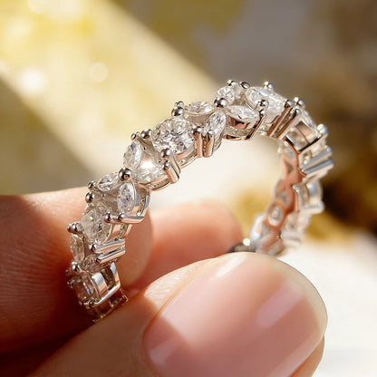 Moissanite Eternity Band Rings for Women Jewelry GRA Certified D Color VVS1 Lab Grow Diamond s925 Sterling Silver Ring