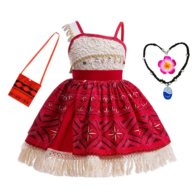 Fantasia Moana 2 da Princesa Disney para Meninas, Cosplay Vaiana, Festa de Carnaval, Aventura no Oceano, Roupa Infantil de Halloween