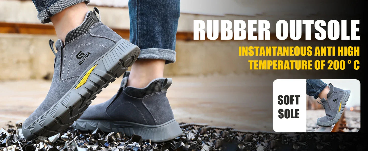 Steel Toe Safety Shoes for Men Women Slip Resistant Work Shoes Sneaker Outdoor Protective Work Shoes Outdoor Security Boots Men