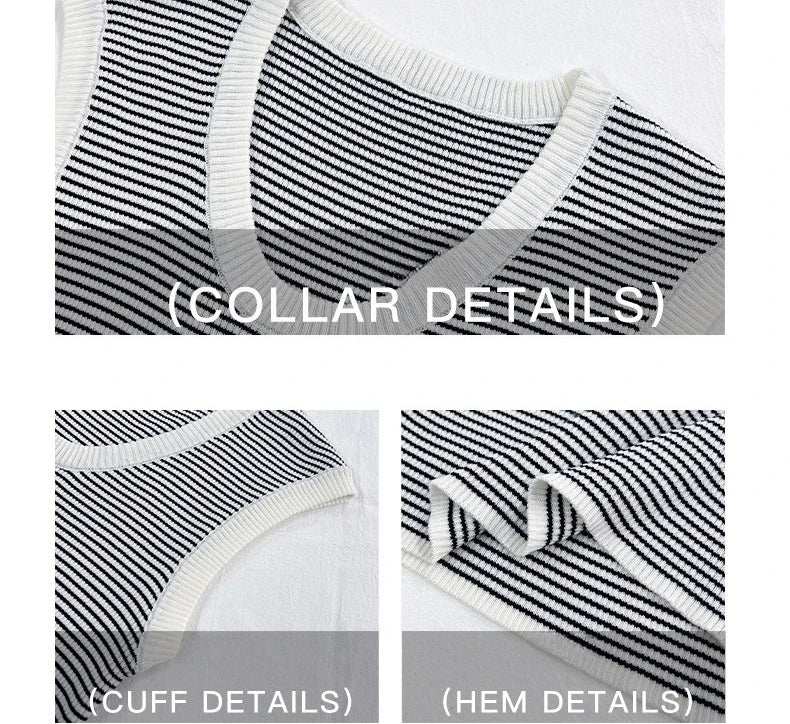 2026 Spring Summer O-Neck Striped Vest Top Simple Slim Fit Sleeveless Casual Versatile Women's Tank Top