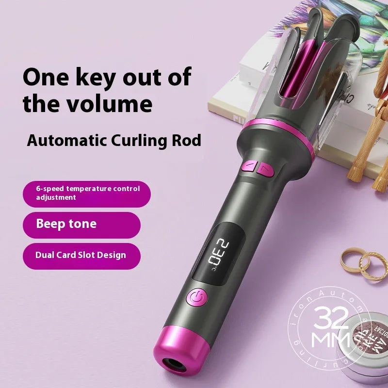 Automatic Curling Iron 32MM Double Slot Negative Ion Portable Hair Curler Constant Temperature Anti Hot Styler for Travel