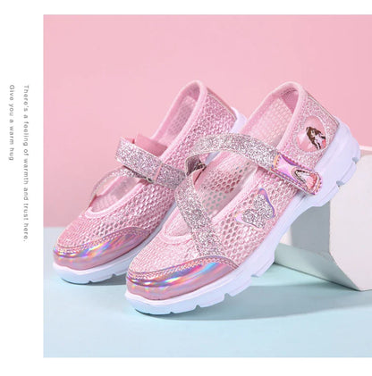 Girls Sandals Cartoon Sweet Soft Sole Children Beach Shoes Children's Summer Floral Sandals Princess Shoes Fashion Cute
