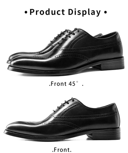 Men Casual Dress Shoes Patchwork Oxford Genuine Leather Formal Shoes for Male Party Dinner British Footwear