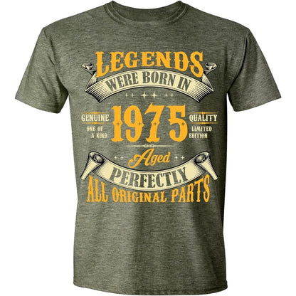 ‌1975 Vintage Birthday Shirt 50th Year Legend Born Graphic Cotton Tee for Men Soft Funny Retro Gift Idea Dad Husband Uncle Shirt
