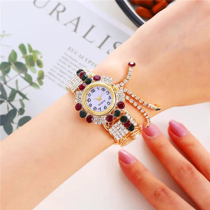 Fashion Women Watch with Shiny Diamond Watch Ladies Luxury Brand Ladies Casual Women Bracelet Crystal Watches Relogio Feminino