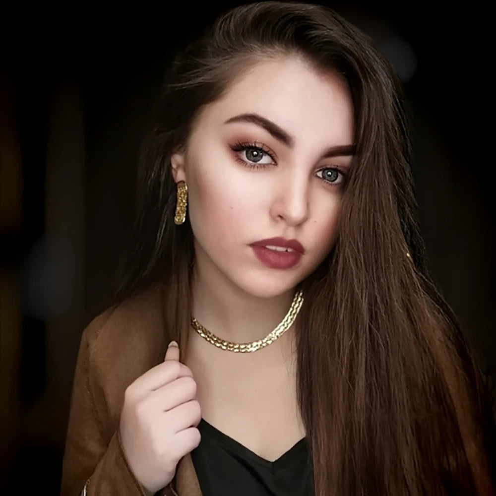 Hollow Earrings Necklace Set Fashion Women Dubai Africa Luxury Punk Jewellery Valentine's Day Gift Choker Necklace