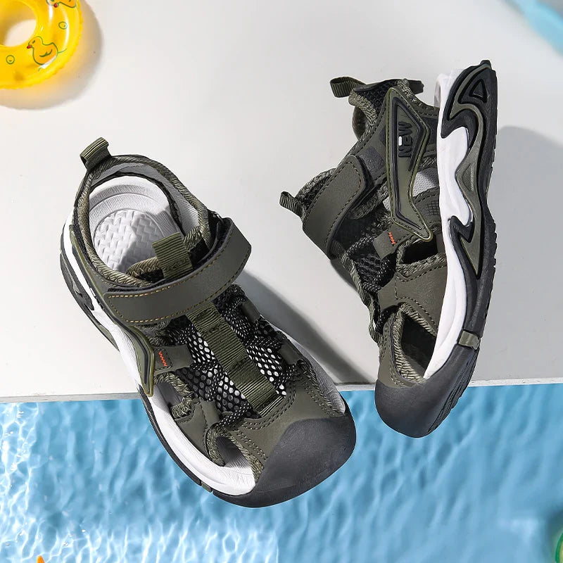 Boys' Sports Sandals Closed Toe Anti-Collision  Kids Outdoor Beach Shoes Breathable Lightweight for Boys Walking Size 28-39