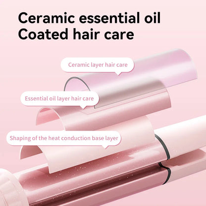32mm Automatic Curling Iron with Negative Ion Ceramic Hair Care Buzzer Timer 4 Temperature Settings for Long Lasting Waves